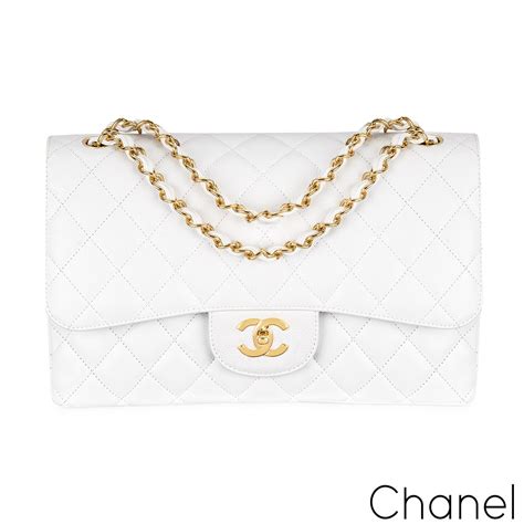 chanel lambskin quilted jumbo double flap bag white|chanel lambskin medium flap bag.